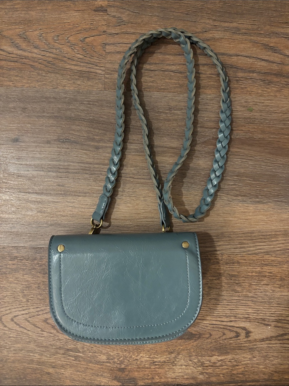 Anthropologie Women's Braided Strap Crossbody Bag in Teal